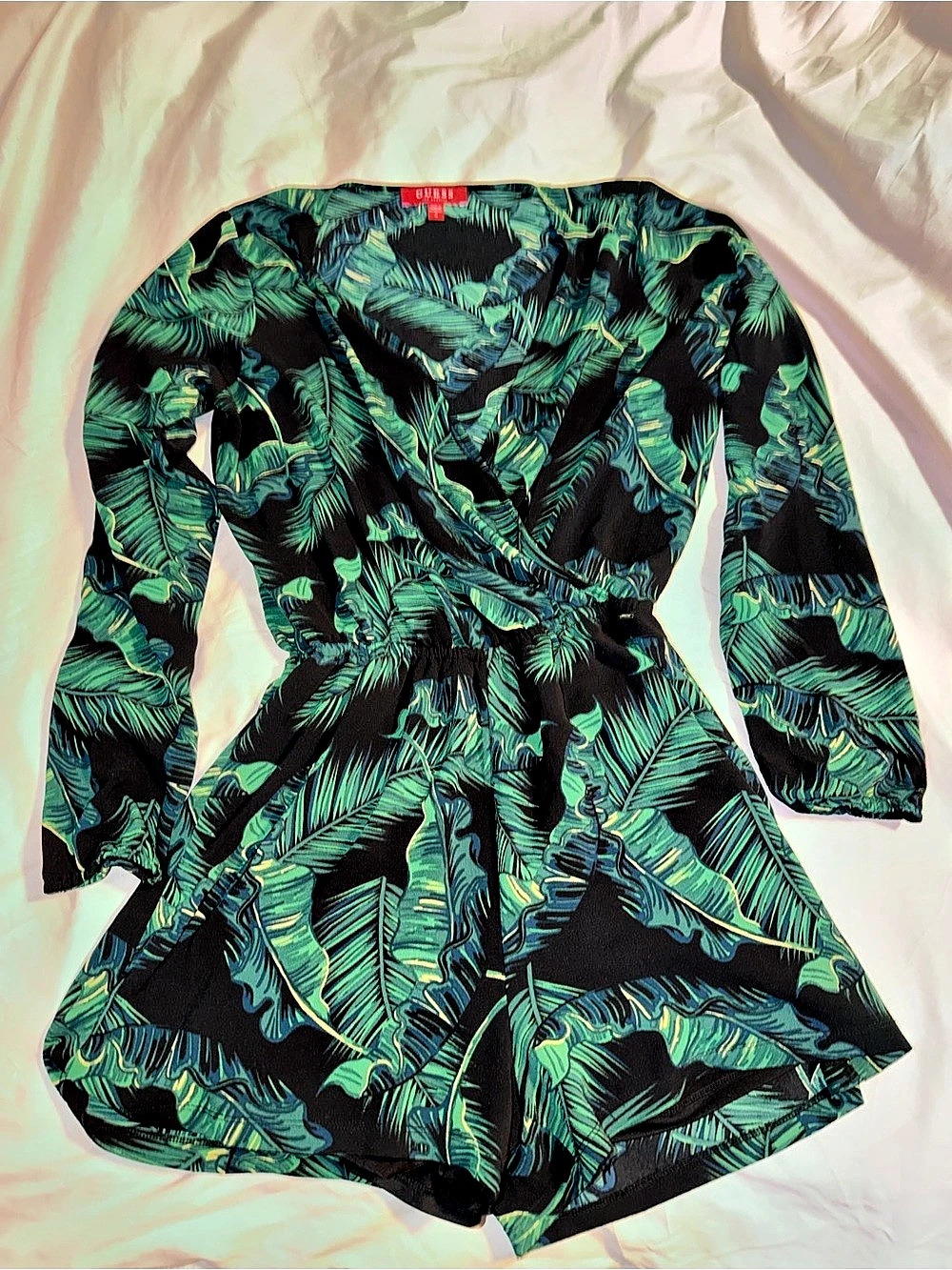 GUESS Tropical Leaf Mini Dress Size Small Like New